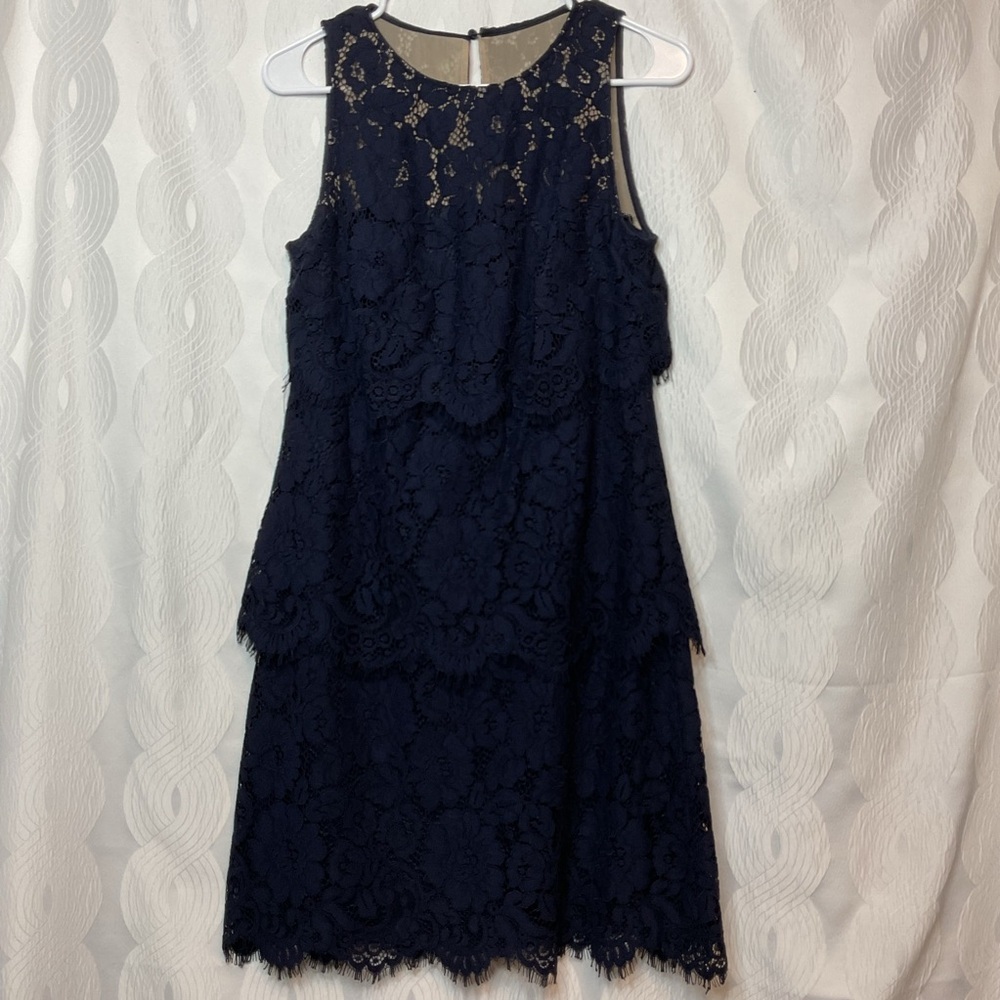 Lauren Ralph Lauren navy lace dress 6 - Picture 2 of 11